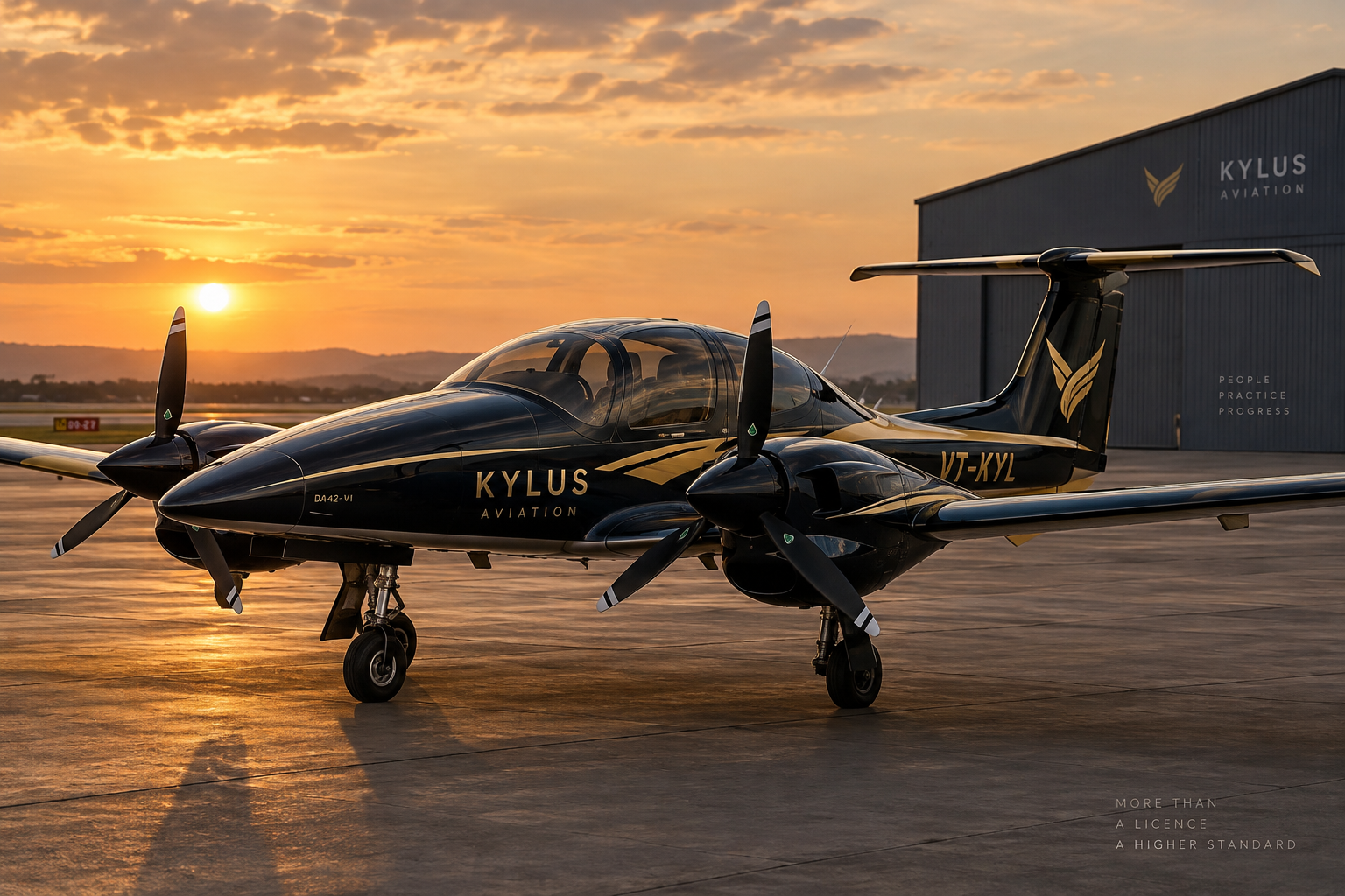 Diamond DA42 in Kylus Aviation concept livery